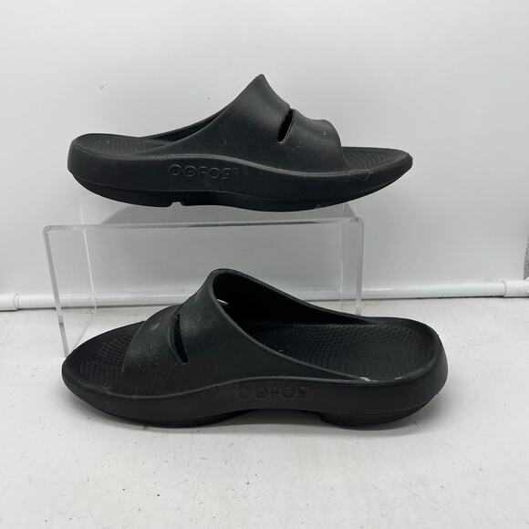 Oofos Sandals Womens 8 Ooahh Luxe Slide Recovery Black Shoe - Picture 2 of 7